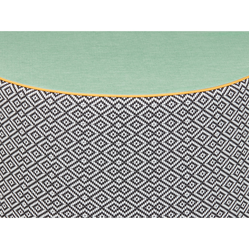 Calybabu Outdoor Pouf, Gray/White Geometric