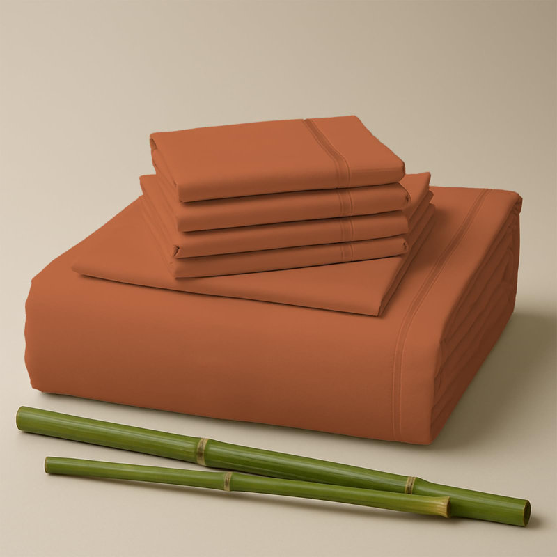 Ensemble de draps en rayonne de bambou de qualité supérieure avec poches profondes, rafraîchissant et respirant, Automne