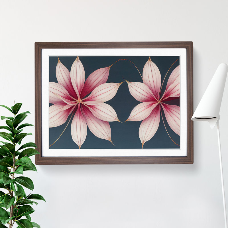 Mesmerising Flowers - Single Picture Frame Print, 34cm H x 46cm W x 2cm D, Walnut