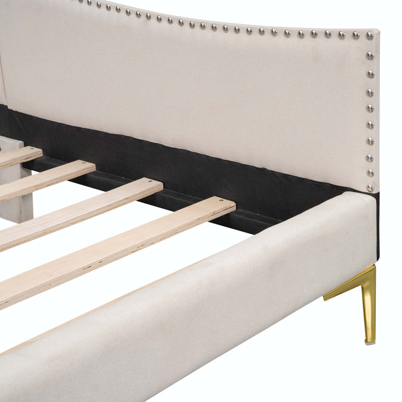 Ruthlene Upholstered Daybed Bed, Beige, Twin