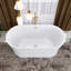 Baignoire de trempage autoportante 59 po en acrylique blanc brillant