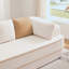 Canapé de 106 po en tissu pelucheux sans assemblage à densité élevée de 106 po, conception contrastée, canapé moelleux et confortable avec méridienne en L-118027360