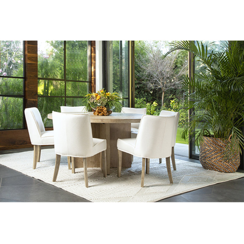 Harley Round Reclaimed Pine Dining Table with Cross Base, Brown, 30'' H x 60" W x 60" L