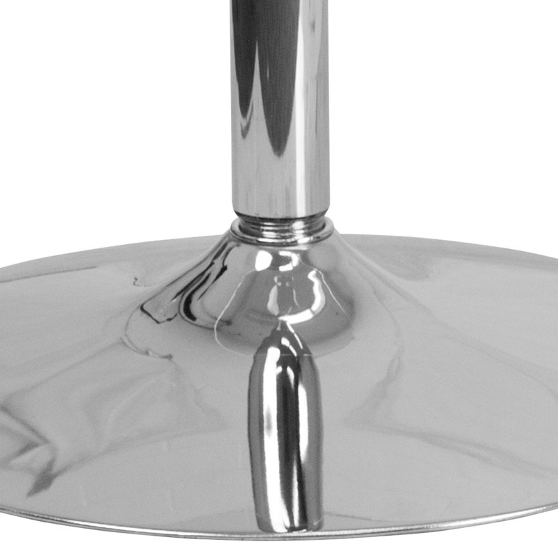 Caitlan 39.25'' Round Glass Dining Table with 29''H Chrome Base
