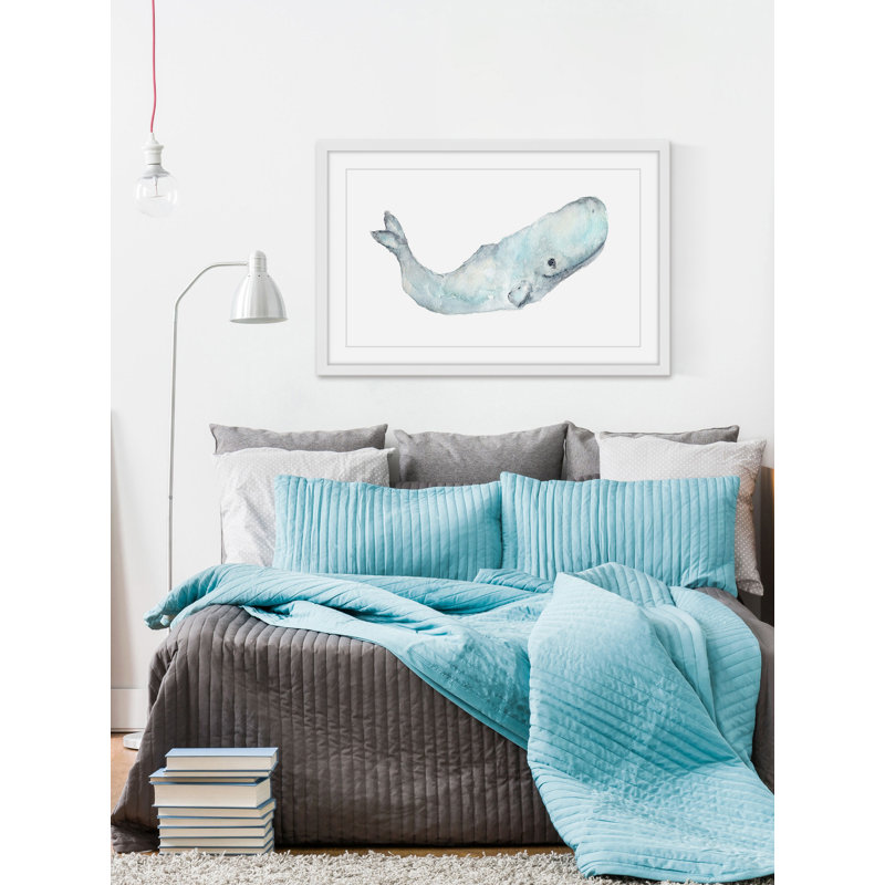 «Sperm Whale» par Thimble Sparrow, reproduction encadrée, H 20 po x l 30 po x P 1,5 po