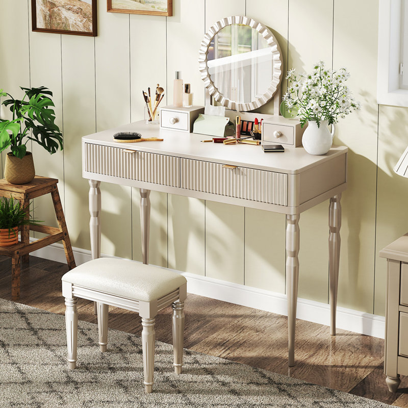 Luxury Stylish Dressing Table Set, Champagne