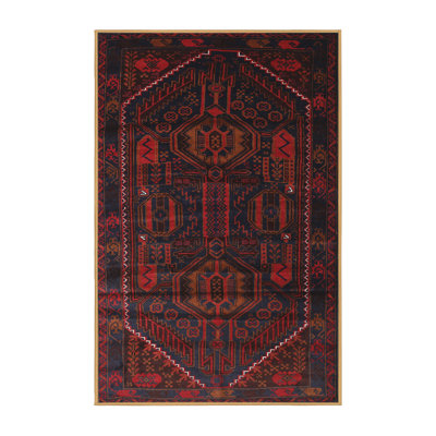 Tapis traditionnel mehroon/noir/crème Campisano