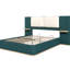Lit plateforme grand avec panneaux latéraux, coins arrondis aux orteils, lit luxueux enveloppé de tissu, coussins en cuir souple pour plus de confort, assemblage facile sans sommier tapissier, intégré