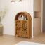 Armoire de rangement en bois massif avec tablette ouverte et 2 portes