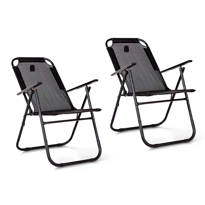 ROYALFORD Folding Camping Chairs for Adults, Comfortable & Portable Folding Garden Chairs Heavy Duty Structure, Max. Load Capacity 150 kg Outdoors, Fishing, Garden, Picnic - Pack of 2