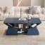 Table basse rectangulaire en bois d'ingénierie avec tablettes de rangement ouvertes bleues 47,25 x 23,6 x 17,7 pouces