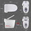 Toilettes intelligentes conformes aux normes ADA avec siège chauffant, bidet intégré, séchoir à air chaud, ouverture automatique du couvercle, télécommande, veilleuse, entraxe de 30,5 cm (12 po).