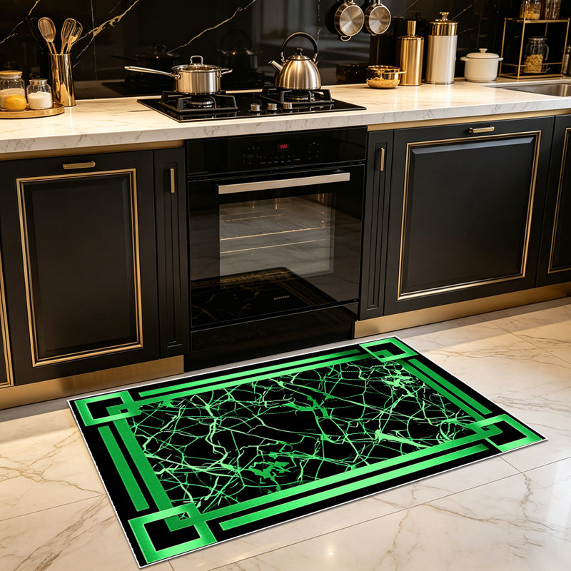 Light luxury art texture living room carpet, modern geometric frame design bedroom carpet, household soft decoration carpet