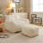 Plush Bean Bag Chair For Adults With Armrests And Footstool -- Comfy Beanbag Chaise Lounge Lazy Floor Sofa Chair For Living Room, Bedroom & Dorm, Cozy Fluffy Cloud Mini Couch-1003123004
