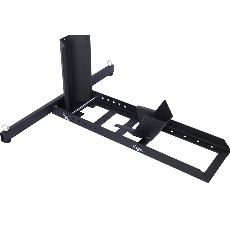 Capacité de 1 800 lb pour support de moto / cale de roue - Acier plaqué robuste ajustable, thermolaqué (résistant à la rouille), adaptateur de roue inclinable, 2 boucles pour les yeux, convient aux roues de 15 à 22 po, autoportant / montable pour plancher / camion / Remorque