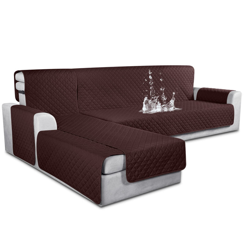 Housse pour canapé à coussins carrés Sharilynn, H 0,2 po x l 78,7 po x P 50 po, Microfibre / microsuède café