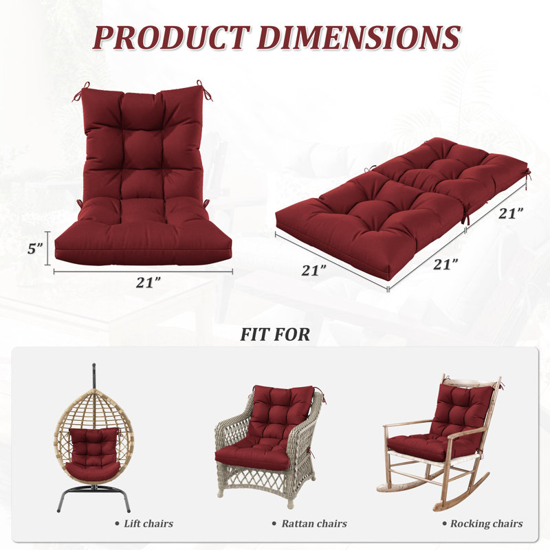Outdoor/Indoor Seat / Back Cushion, Burgundy