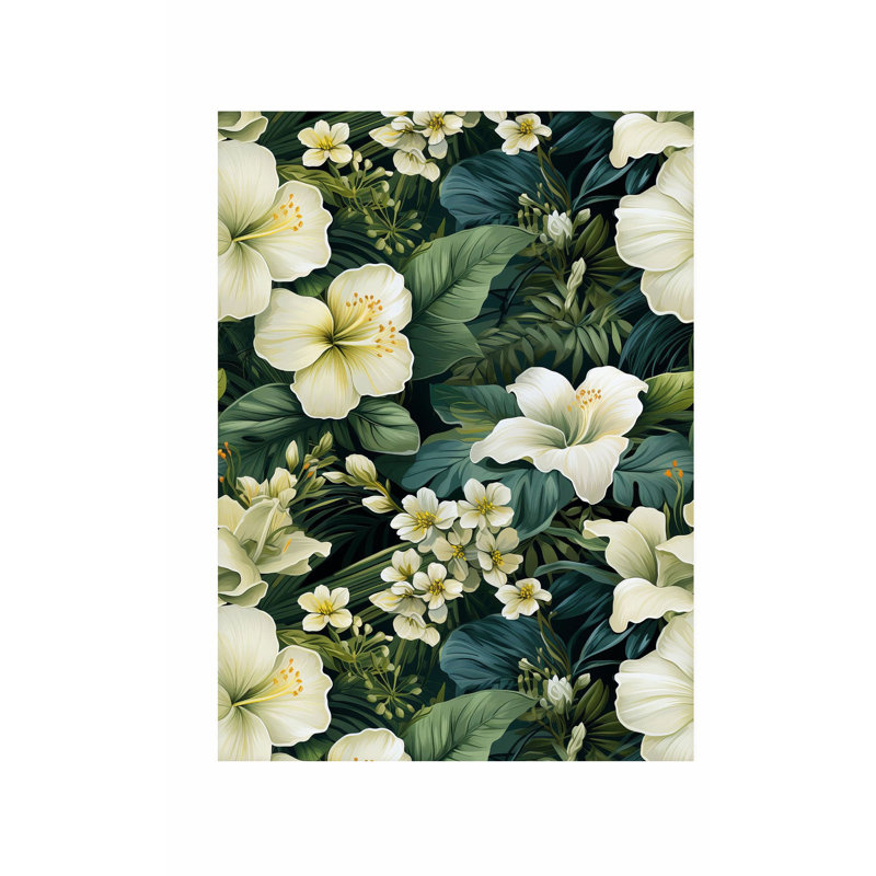 Impression florale de HawaiIan, H 10 po x l 8 po