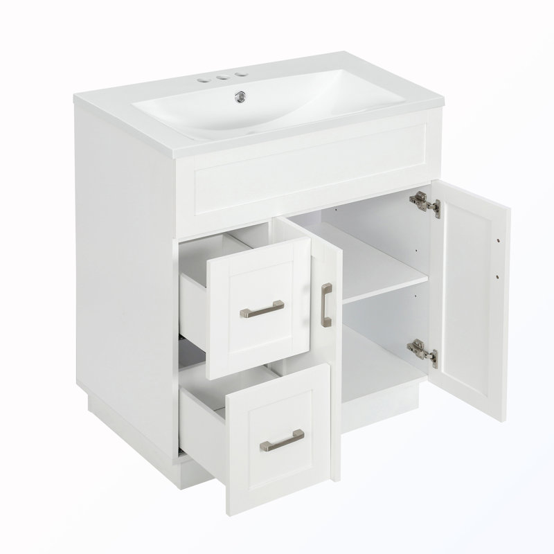 Meuble-lavabo avec 2 tiroirs et tablette réglable