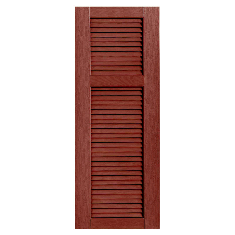 Paire de volets à persienne droite, 75 po, Rouge, 18 po