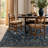 Vintage Floral Vine Washable Navy Blue 5X7 Area Rugs – Non-Slip Soft Low Pile Carpet for Living Room, Bedroom Dining Room & Entryway-664580714-647382703