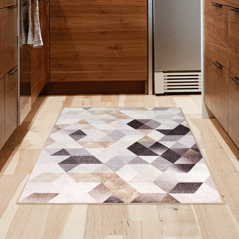 Tapis ivoire tissé à plat Lattice, Rectangle 3 pi x 5 pi