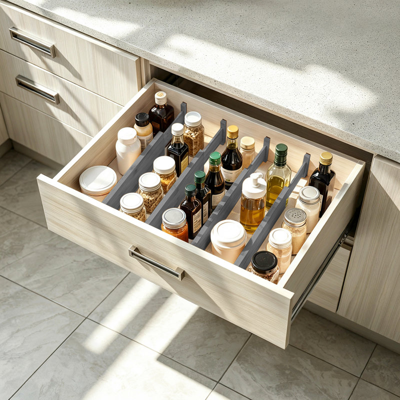  Ensemble de 4 séparateurs de tiroirs en bambou, organisateurs de tiroirs extensibles réglables pour le rangement des vêtements et des commodes