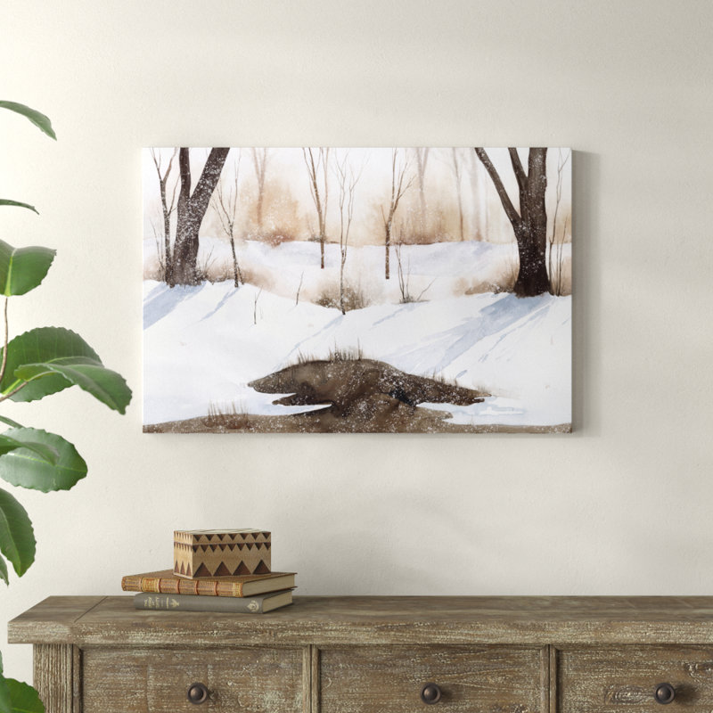Snowland III by Grace Popp - Wrapped Canvas Painting, 61cm H x 91cm W