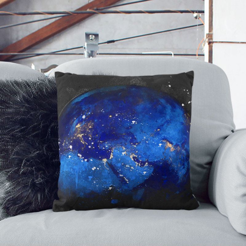 Earth View Cushion with Filling, 55cm H x 55cm W x 20cm D