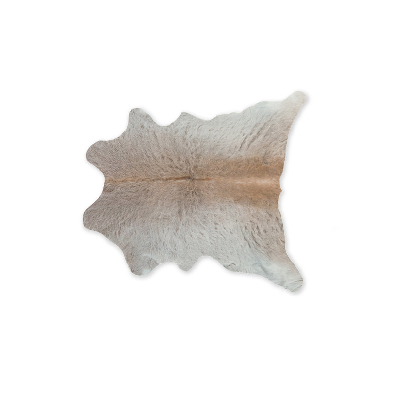 Tapis en cuir de veau gris clair naturel 2 pi x 3 pi