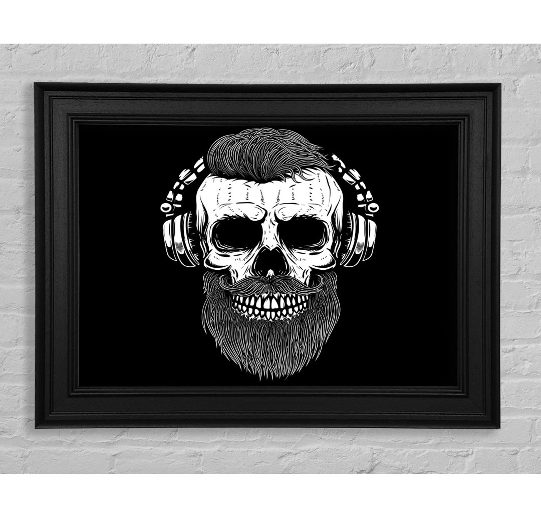 Leinwandbild DJ Headphones Skull Beard