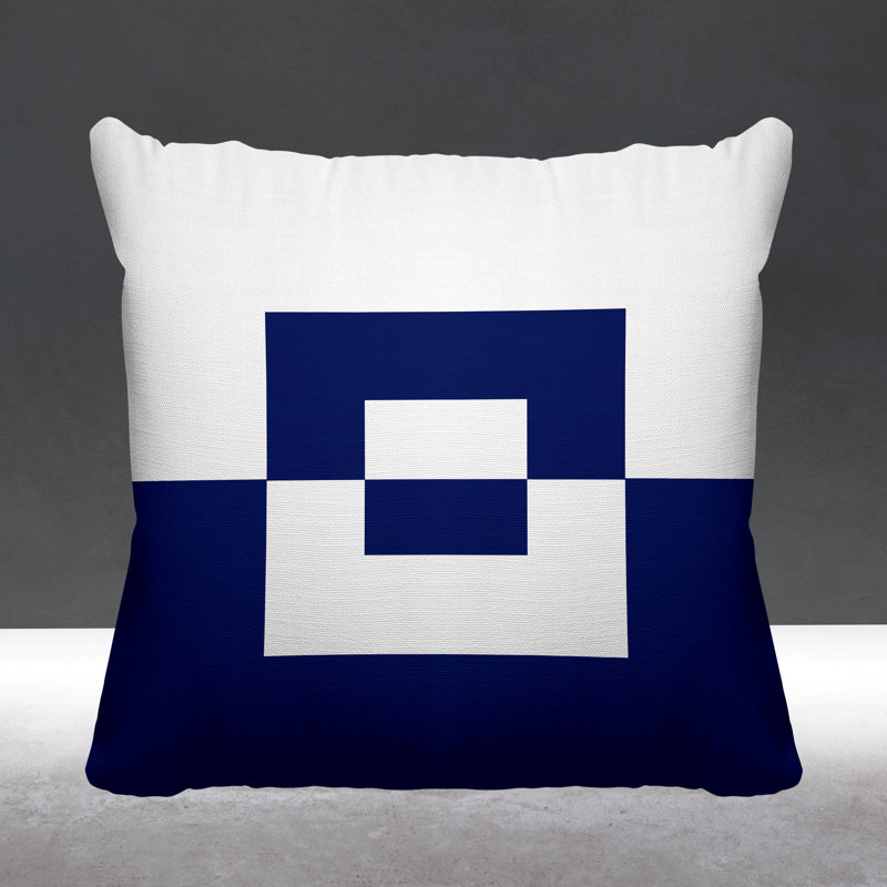 Coussin décoratif intérieur / extérieur Granger, L 19 po x H 19 po, Bleu marine