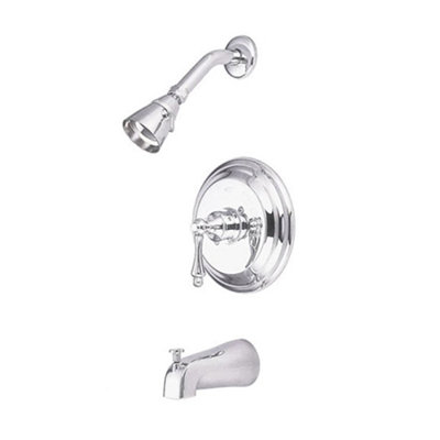 Vintage Pressure Balanced Dual Function Tub Faucet with Solid Brass Shower Head with Metal Lever Handles