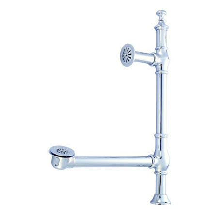Vintage Leg Tub Drain With Overflow, Chrome