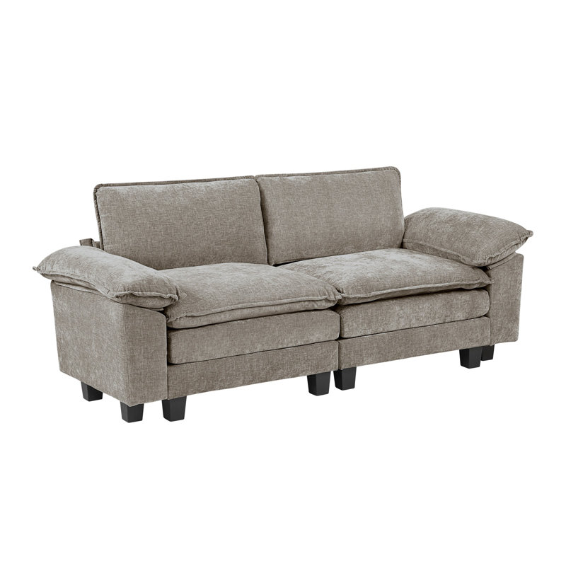 Causeuse de style moderne, Brun gris, étain