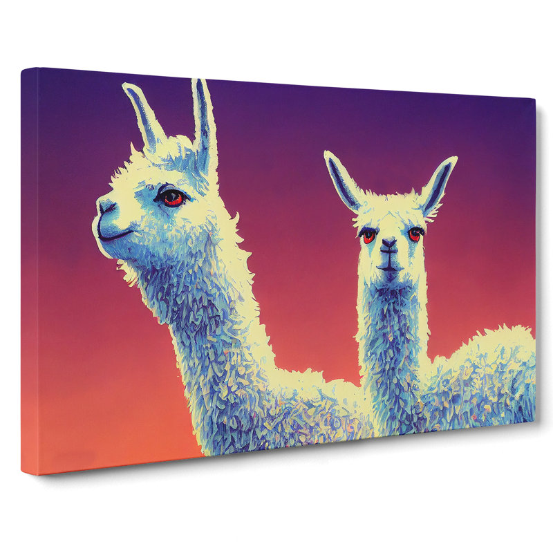 The Legendary Llamas - Wrapped Canvas, 35cm H x 50cm W x 3cm D