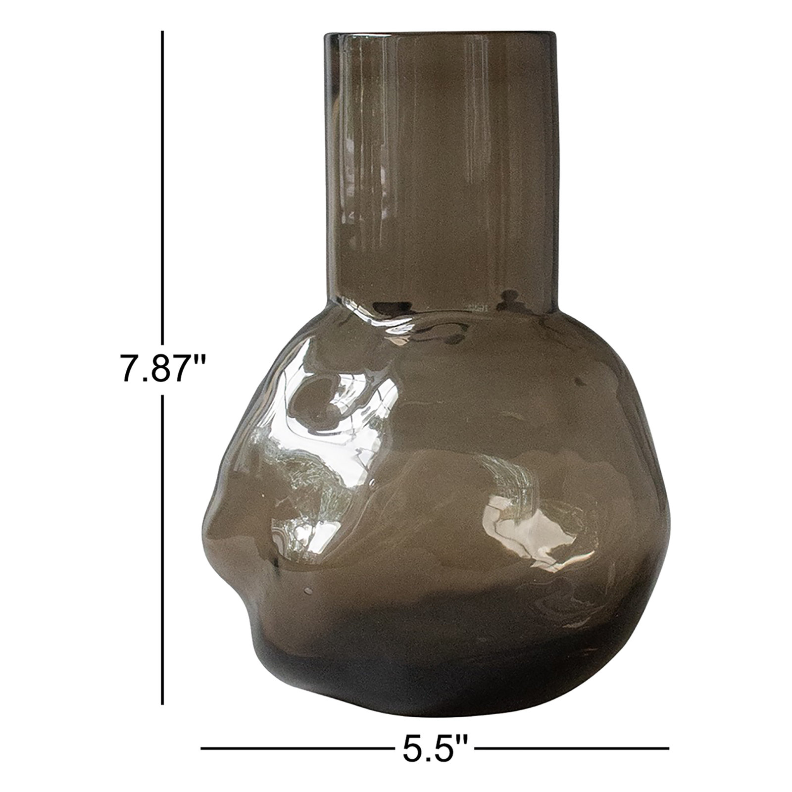 Filia Ceramic / Porcelain Table Vase, Brown, 7.87" H x 5.5" W x 5.5" D