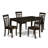 5 Piece Dining Table Set for 4 Includes a Rectangle Kitchen Table and 4 Dinette Chairs, 36x60 Inch, Cappuccino-1560263220-1560263218
