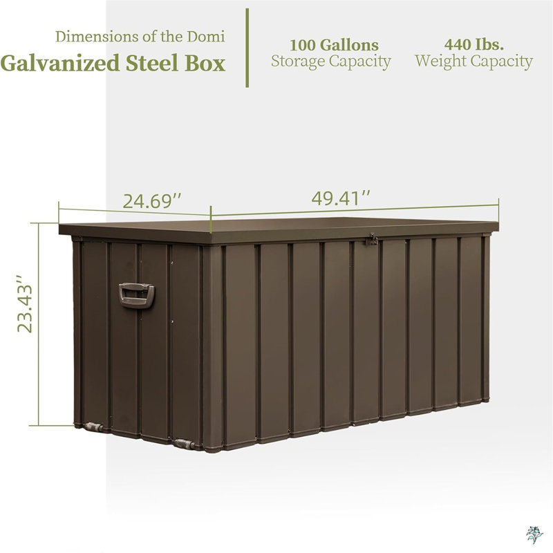 Boîte de rangement pour terrasse 100 gallons, Brun