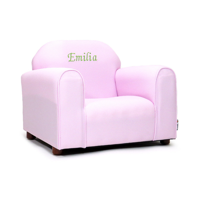 Fauteuil club personnalisé Keet, Gingham, Vert, Oui, Rose