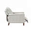 Fauteuil inclinable 1 pièce avec tissu à rayures, garniture cloutée et pieds en bois massif pour les salons traditionnels traditionnels