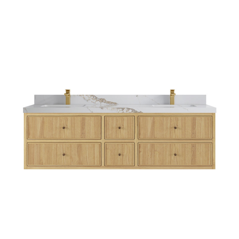 Ensemble de meuble-lavabo double 72 po Sonoma, Or Calacatta