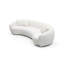 Canapé modulaire 102 pouces 5 places demi-lune 102 po, tissu bouclé, design incurvé, velours molletonné, blanc-853510811