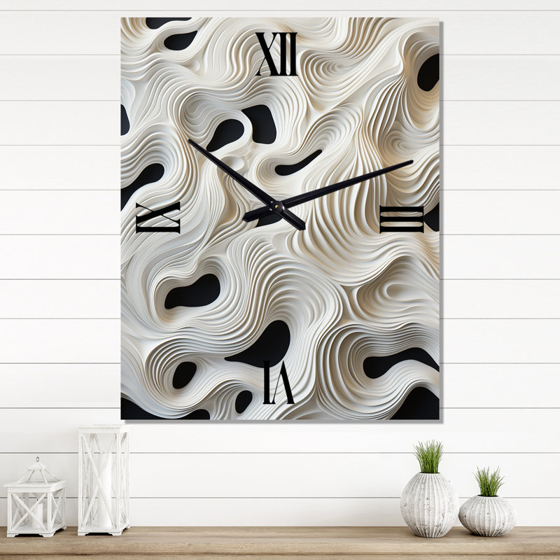 Horloge murale blanche surdimensionnée - Op Art, Grand