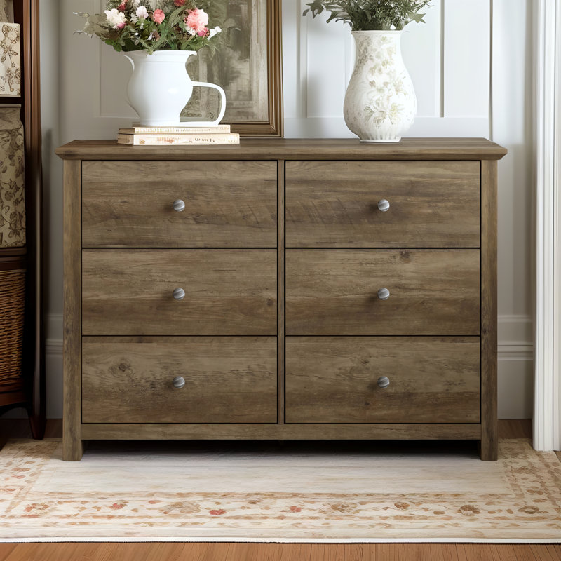 Commode double 6 tiroirs Tevrat, Chêne noueux