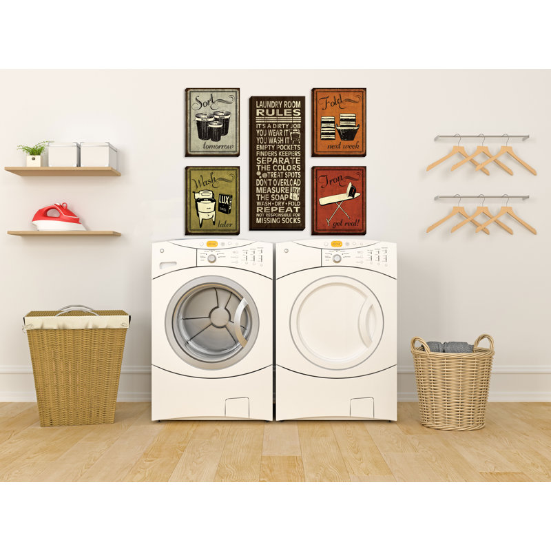 «Trendy and Extremely populaire humour Laundry Room Rules and Laundry Sign», ensemble de 5 impressions d'art graphique