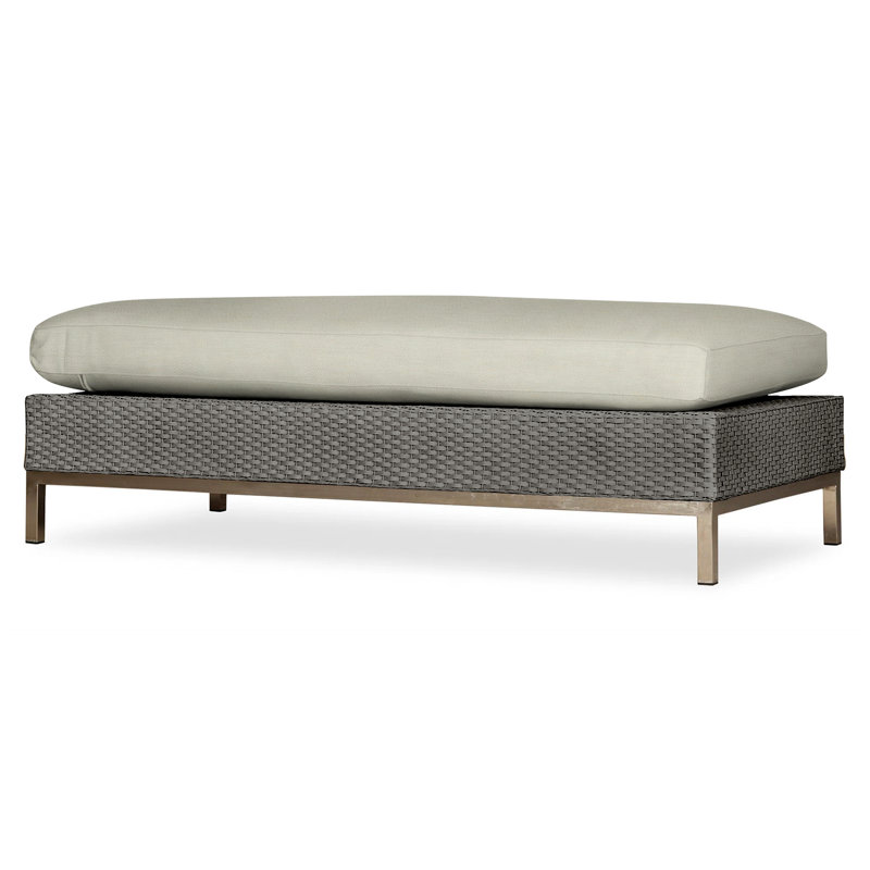 Elements Outdoor Ottoman, Pewter, Demo Oatmeal