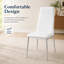 Ensemble de chaises de salle à manger de style moderne pour 4 personnes avec cuir PU confortable et pieds de chaise chromés argentés