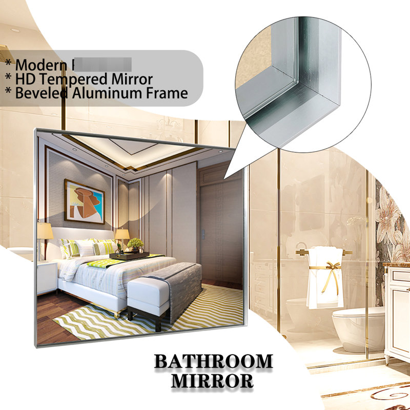 Miroir mural 40X30inch avec bord biseauté pour une élégante salle de bain