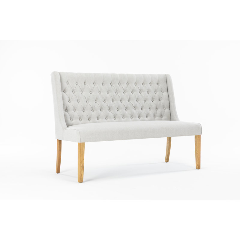 Mairead Upholstered Bench, Light Grey, 98cm H x 140cm W x 66cm D